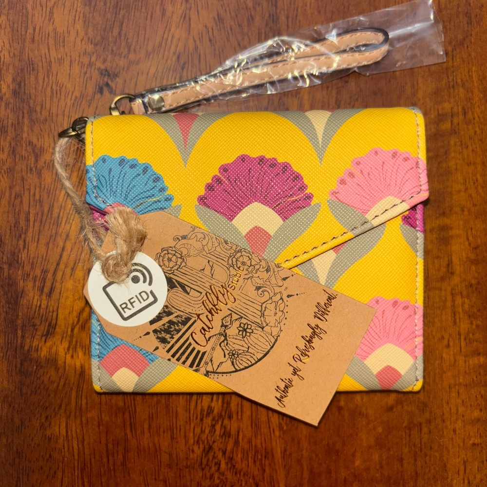 Catchfly Studio Colorful Patterned Wallet with Wrist Strap